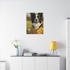 Border Collie Oil Painting Soccer Portrait Stretched Canvas Wall Art | Energetic Dog Lover Gift | Premium Pet Decor