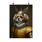 Shih Tzu Medieval Knight Portrait Matte Poster, Regal Dog Art Print, Shih Tzu Lover Gift, Wall Art