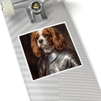 Cavalier King Charles Spaniel Medieval Knight Portrait Sticker, Dog Portrait Vinyl Decal, Kiss-Cut Sticker, Dog Mom Gift Sticker