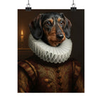 Dachshund Renaissance Royal Portrait Matte Poster, Regal Dog Art Print, Dachshund Lover Gift, Wall Art