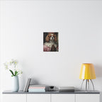 Cavalier King Charles Spaniel Medieval Knight Portrait Canvas Wall Art, Regal Dog Painting, Stretched Canvas