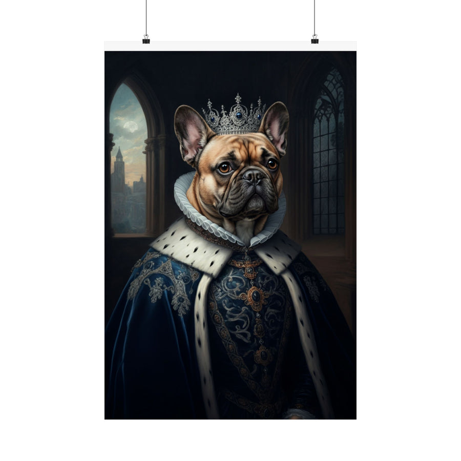 French Bulldog Kings & Queens Royal Portrait Matte Poster, Regal Dog Art Print, French Bulldog Lover Gift, Wall Art