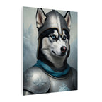 Siberian Husky Medieval Knight Portrait Canvas Wall Art, Regal Dog Painting, Siberian Husky Lover Gift, Stretched Canvas