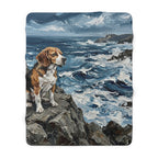 Beagle Acrylic Gallery Print Coastal Cliffside Throw Blanket | Premium Dog Prints | Tritan — secondary view