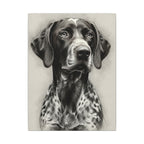 German Shorthaired Pointer Charcoal Portrait Canvas Print | GSP Dog Wall Art Gift