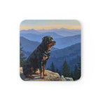 Acrylic Rottweiler - Mountain Overlook | Cork Back Coaster