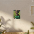 German Shorthaired Pointer Oil Painting Soccer Portrait Wall Art, GSP Dog Lover Gift, Canine Decor, Fetching Football Fan Canvas