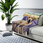 Labrador Retriever Watercolor Lavender Fields Throw Blanket | Premium Dog Prints | Tritan — view 5 of 9