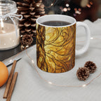 German Shepherd Low Poly Monochrome Gold Ceramic Mug 11oz | Dog Lover Gift