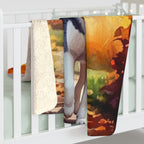 Siberian Husky Watercolor Autumn Path Throw Blanket | Premium Dog Prints | Tritan — view 6 of 9