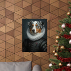 Australian Shepherd Renaissance Royal Portrait Matte Poster, Regal Dog Art Print, Australian Shepherd Lover Gift, Wall Art