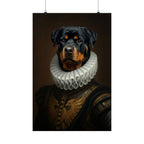Rottweiler Renaissance Royal Portrait Matte Poster, Regal Dog Art Print, Rottweiler Lover Gift, Wall Art