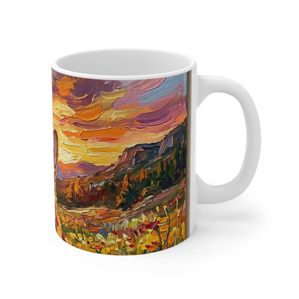 Corgi Acrylic Gallery Print Sunset Prairie Coffee Mug | Premium Dog Prints | Tritan