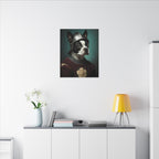 Boston Terrier Medieval Knight Portrait Canvas Wall Art, Regal Dog Painting, Boston Terrier Lover Gift, Stretched Canvas