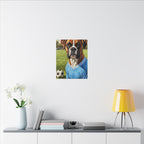 Boxer Dog Oil Painting Soccer Portrait Canvas Wall Art Decor Gift for Dog Lover