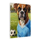 Boxer Dog Oil Painting Soccer Portrait Canvas Wall Art Decor Gift for Dog Lover