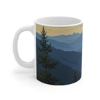 Acrylic Border Collie - Mountain Overlook | Ceramic Mug 11oz