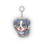 Chibi Australian Shepherd Plush Keychain | Tritan