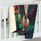 Poodle Low Poly Forest Sherpa Fleece Blanket | Dog Lover Gift