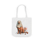 Golden Retriever Halloween Tote Bag | Ghost Dog Canvas Tote | Tritan