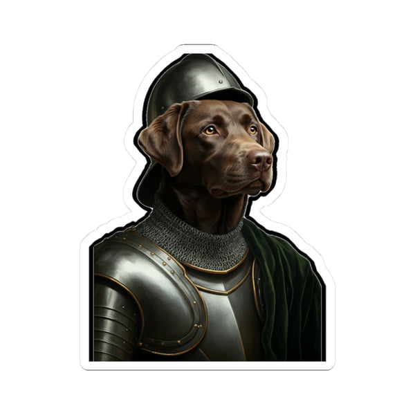 Labrador Retriever Medieval Knight Portrait Sticker, Dog Portrait Vinyl Decal, Kiss-Cut Sticker, Labrador Retriever Lover Gift