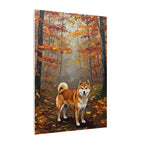 Shiba Inu Acrylic Painting Canvas Wall Art | Autumn Woods Dog Decor | Cute Shiba Gift for Dog Lovers | Pet Portrait Print