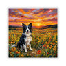 Border Collie Acrylic Sunset Prairie Kiss-Cut Stickers | Dog Lover Gift