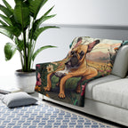 French Bulldog Low Poly Prairie Sherpa Fleece Blanket | Dog Lover Gift