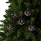 Pack of 5 Yorkshire Terrier Christmas ornaments on a Christmas tree