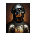 Rottweiler Medieval Knight Portrait Matte Poster, Regal Dog Art Print, Rottweiler Lover Gift, Wall Art