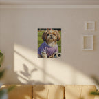 Shih Tzu Oil Painting Soccer Portrait Canvas Wall Art | Dog Lover Gift | Pet Decor | Sports Fan Art