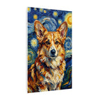 Corgi Post-Impressionist Oil Painting Canvas, Funny Dog Wall Art Decor, Pembroke Welsh Corgi Lover Gift for Him Her, Pet Art Print