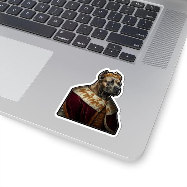 Cane Corso Kings & Queens Royal Portrait Sticker, Dog Portrait Vinyl Decal, Kiss-Cut Sticker, Cane Corso Lover Gift — Lifestyle View