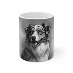 Australian Shepherd Charcoal Portrait Ceramic Mug 11oz | Premium Dog Art | Tritan