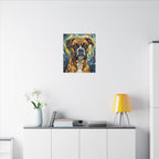 Boxer Dog Post-Impressionist Oil Painting Canvas Wall Art Decor Gift for Dog Lover