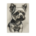Yorkshire Terrier Charcoal Portrait Canvas Wall Art | Yorkie Dog Lover Gift | Pet Memorial Decor | Ready to Hang Print
