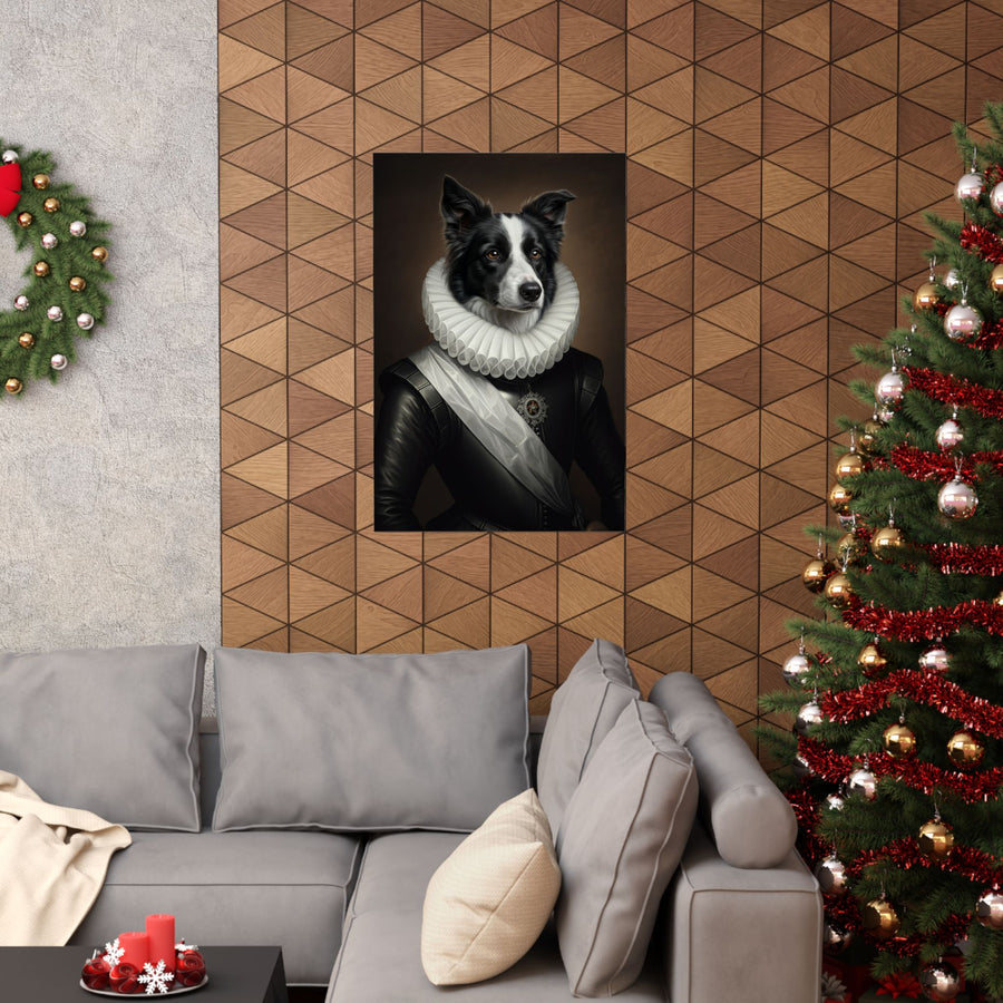 Border Collie Renaissance Royal Portrait Matte Poster, Regal Dog Art Print, Border Collie Lover Gift, Wall Art