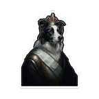Border Collie Kings & Queens Royal Portrait Sticker, Dog Portrait Vinyl Decal, Kiss-Cut Sticker, Border Collie Lover Gift