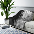 Siberian Husky Charcoal Portrait Throw Blanket | Premium Dog Art | Tritan