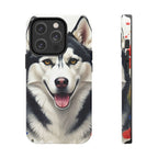 Siberian Husky Watercolor Wildflower Field Phone Case | Premium Dog Prints | Tritan — secondary view