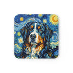 Bernese Mountain Dog Post-Impressionist Oil Painting Coaster - Berner Dog Lover Gift, Pet Portrait Decor