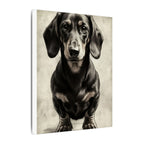 Dachshund Charcoal Portrait Canvas Wall Art | Sausage Dog Art Print, Pet Lover Gift, Minimalist Dog Decor, Dachshund Mom Dad Gift