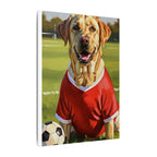 Labrador Retriever Oil Painting Soccer Portrait Canvas, Lab Dog Wall Art Decor, Sports Fan Gift for Home, Pet Art