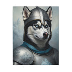 Siberian Husky Medieval Knight Portrait Canvas Wall Art, Regal Dog Painting, Siberian Husky Lover Gift, Stretched Canvas
