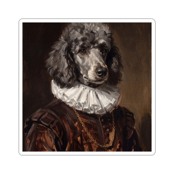 Poodle Renaissance Royal Portrait Sticker, Dog Portrait Vinyl Decal, Kiss-Cut Sticker, Poodle Lover Gift