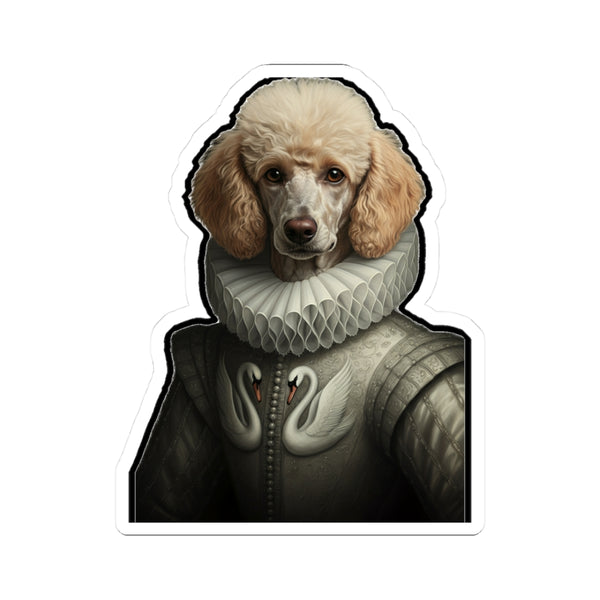 Poodle Renaissance Royal Portrait Sticker, Dog Portrait Vinyl Decal, Kiss-Cut Sticker, Poodle Lover Gift