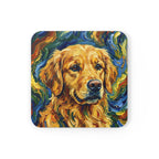 Golden Retriever Post-Impressionist Oil Painting Coaster | Dog Art Gift | Pet Decor