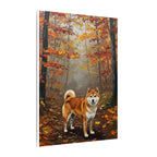Shiba Inu Acrylic Painting Canvas Wall Art | Autumn Woods Dog Decor | Cute Shiba Gift for Dog Lovers | Pet Portrait Print
