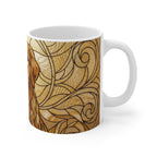 Golden Retriever Low Poly Monochrome Gold Ceramic Mug 11oz | Dog Lover Gift
