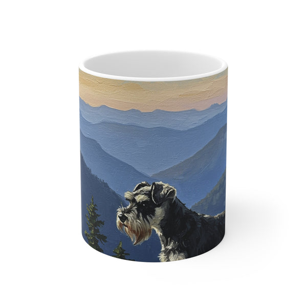 Acrylic Miniature Schnauzer - Mountain Overlook | Ceramic Mug 11oz
